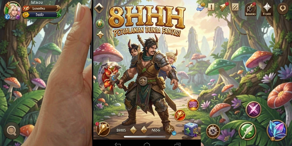 Gameplay petualangan menakjubkan di 8HHH.