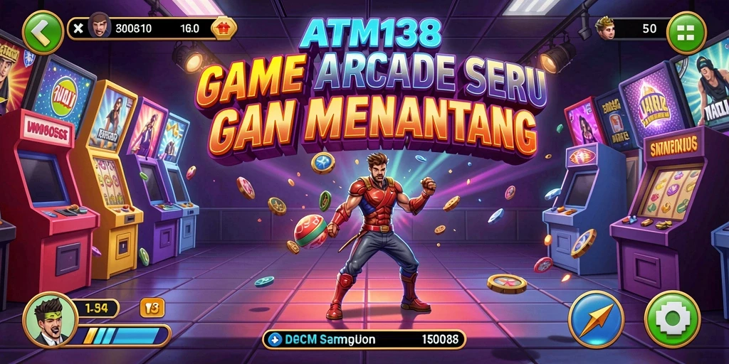 Gambar tampilan gameplay <strong>ATM138</strong> menampilkan aksi seru di level Arcade.