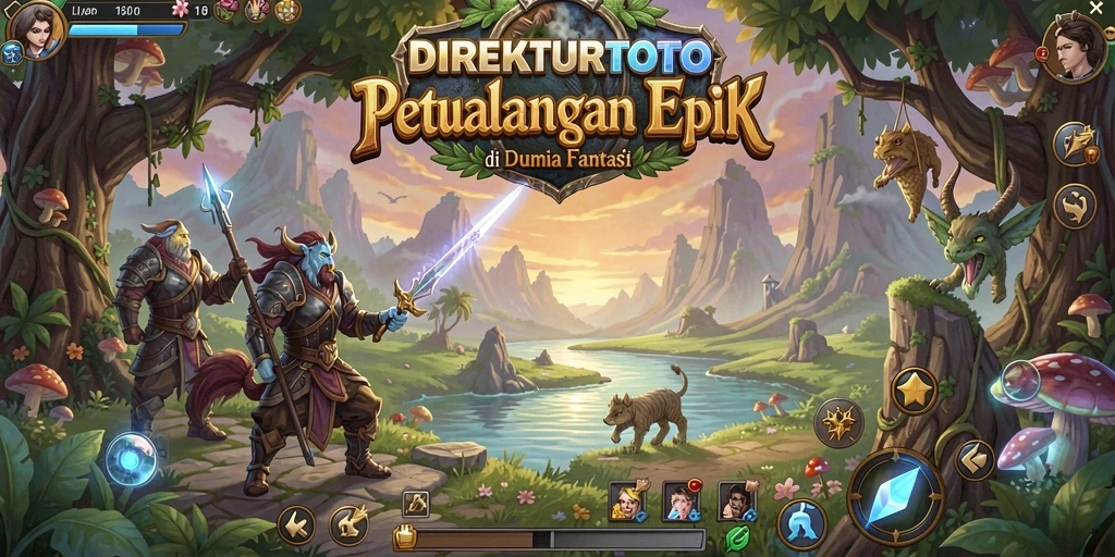 Tangkapan layar menunjukkan aksi seru dalam permainan RPG DIREKTURTOTO.