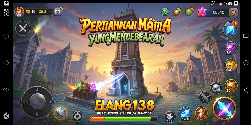 Tampilan gameplay menari dalam ELANG138 yang penuh strategi Tower Defense.