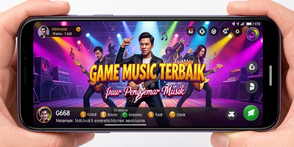 Screenshot G668 menampilkan gameplay seru dengan notasi musik yang interaktif.