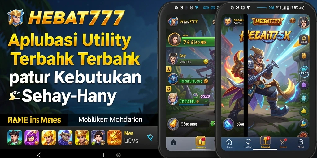 Tampilan utama HEBAT777 dengan fitur utility yang praktis dan efisien.
