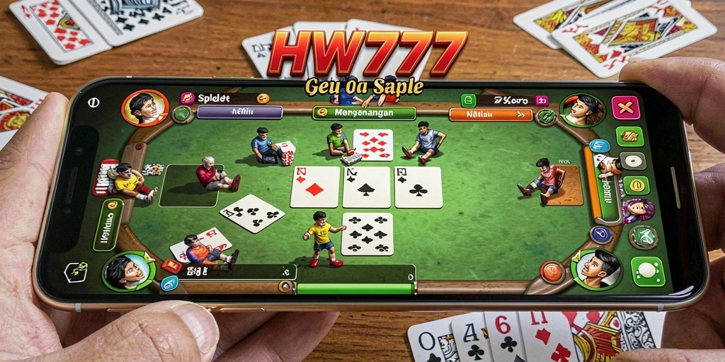 Tampilan gameplay Gaple yang menarik dan interaktif di HW777.