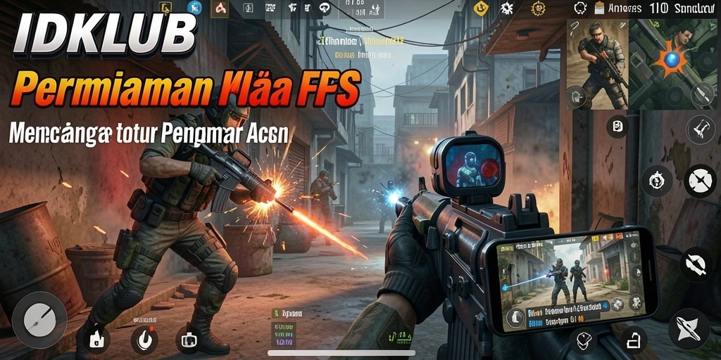 Tampilan gameplay IDKLUB yang mendebarkan dalam pertempuran FPS.