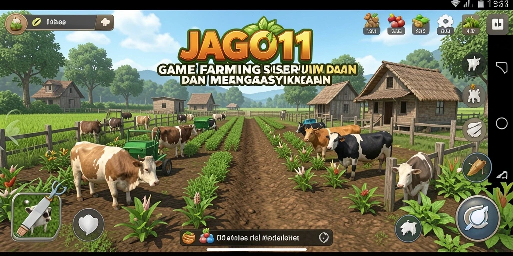Screenshot gameplay JAGO11 menampilkan aktivitas bercocok tanam yang mengasyikkan.