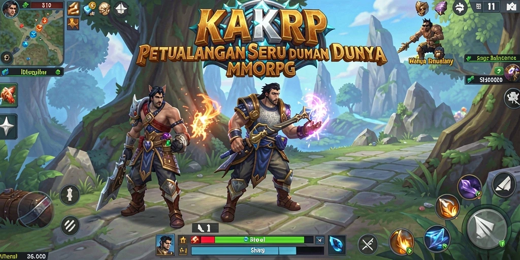 Tampilan gameplay KAKRP dengan aksi seru di dalam dunia MMORPG.