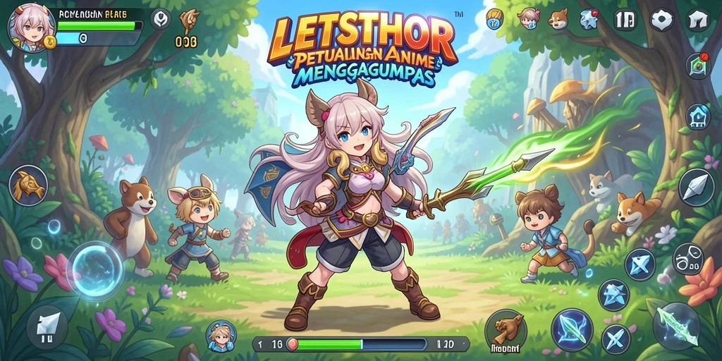 Gameplay LETSTHOR menampilkan aksi seru dan karakter Anime yang dinamis.