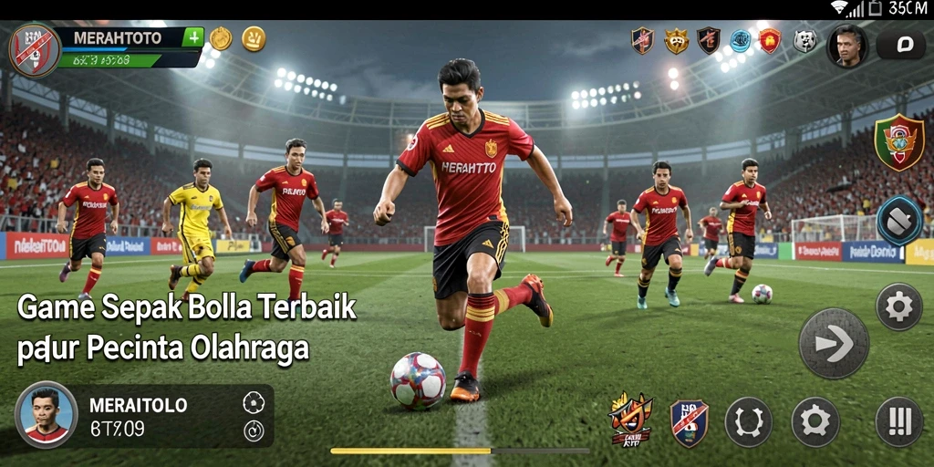 Tampilan menarik dari gameplay MERAHTOTO dengan aksi sepak bola yang mendebarkan.