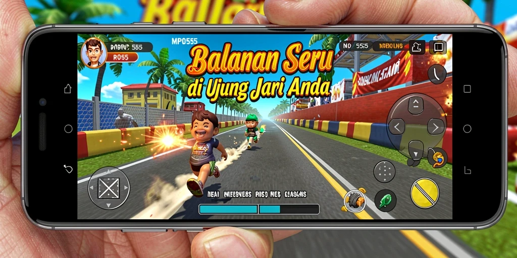 Screenshot MPO555 menampilkan adrenalin tinggi dalam balapan yang seru.