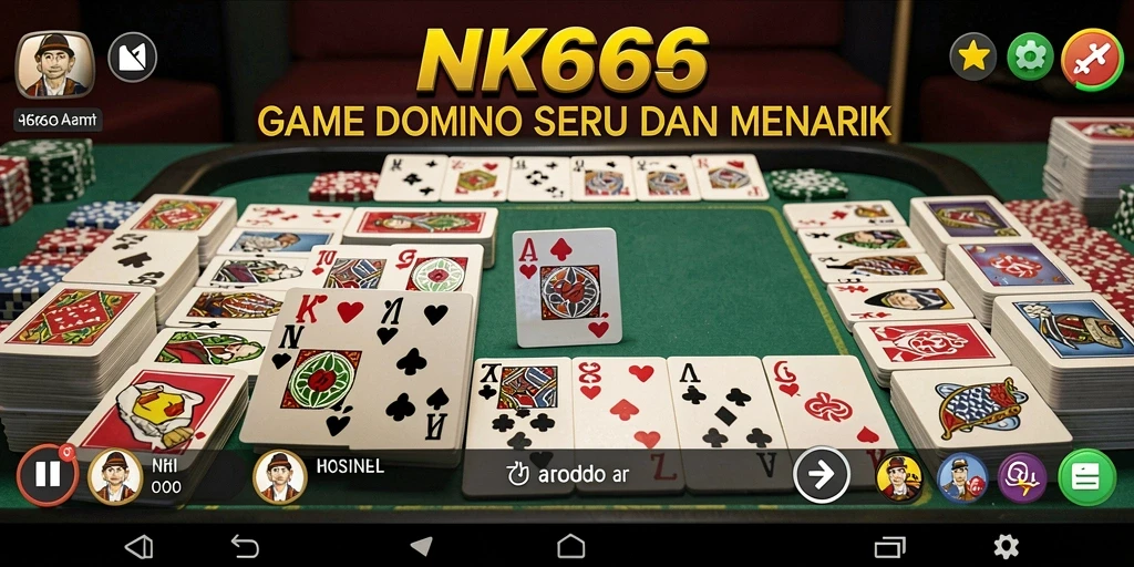 Tampilan screenshot menunjukkan gameplay seru dari game Domino NK666.