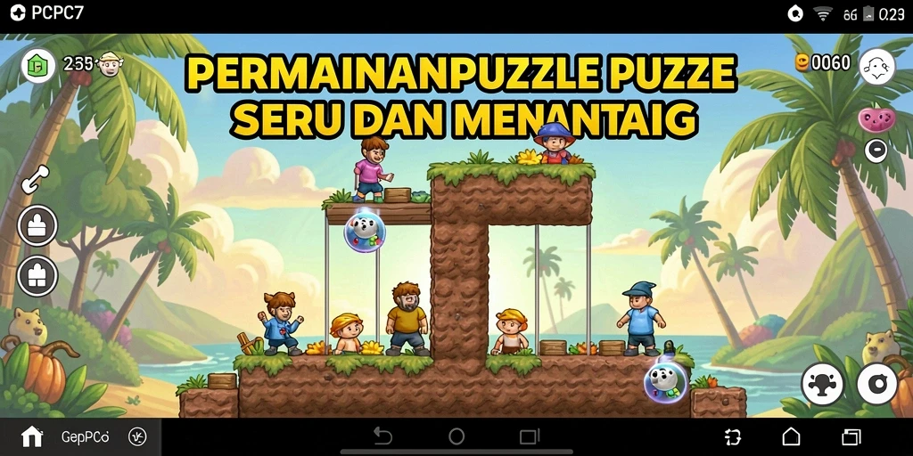 Screenshot utama PCPC7 menampilkan gameplay puzzle yang menantang dan menarik.