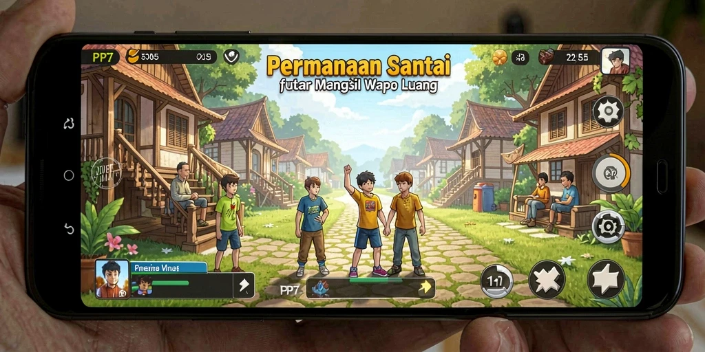 Tangkapan layar dari gameplay PP7 yang penuh warna dan menghibur.