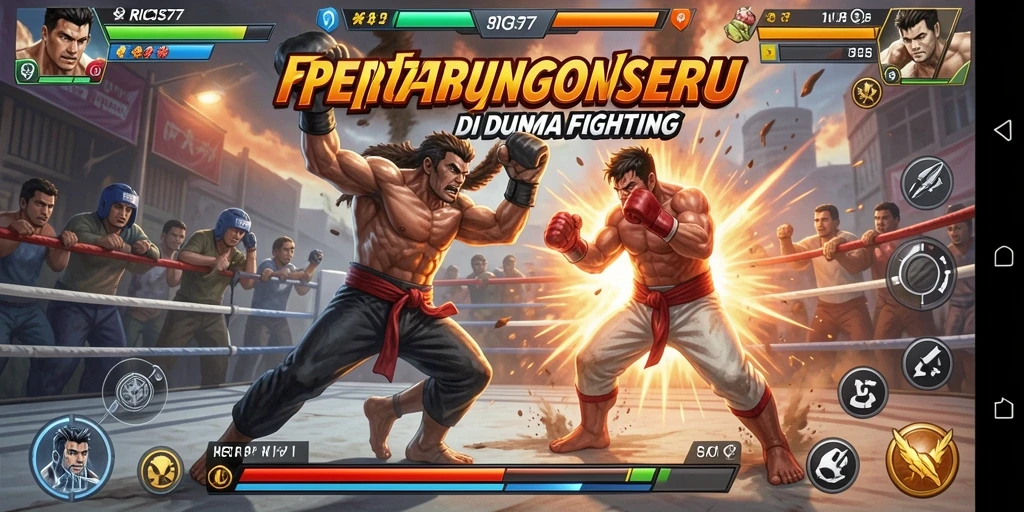 Tampilan aksi mendebarkan dari RICIS77 dalam pertarungan Fighting.