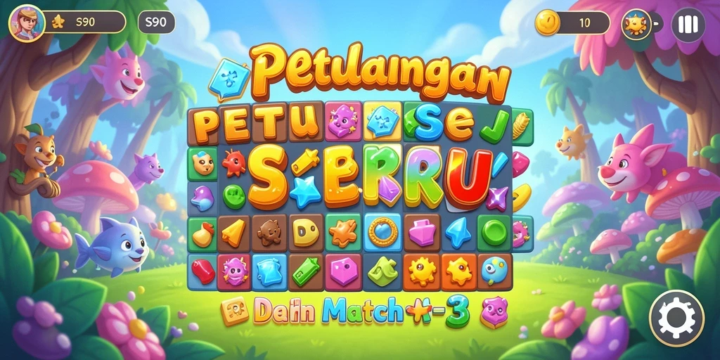 Tangkapan layar utama S80 menunjukkan gameplay Match-3 yang seru.
