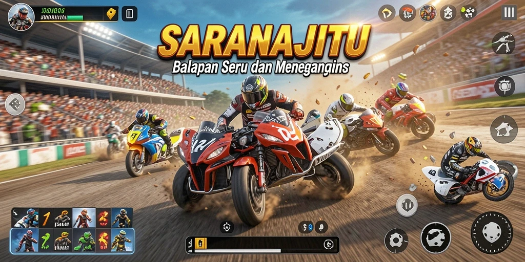 Gameplay Racing yang mendebarkan di SARANAJITU.