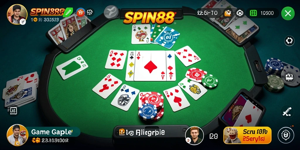Screenshot gameplay SPIN88 menampilkan aksi seru permainan Gaple.
