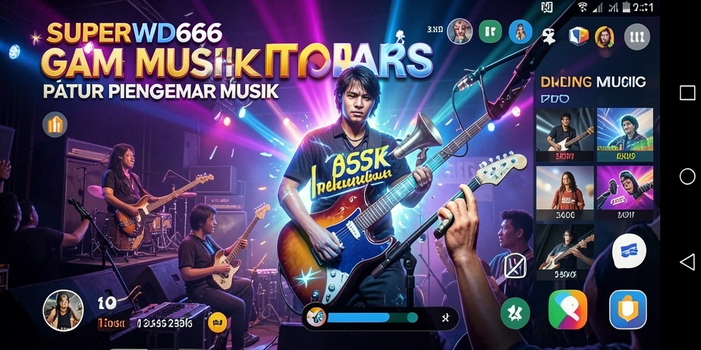 Tangkapan layar SUPERWD666 menampilkan gameplay musik yang menarik dan interaktif.