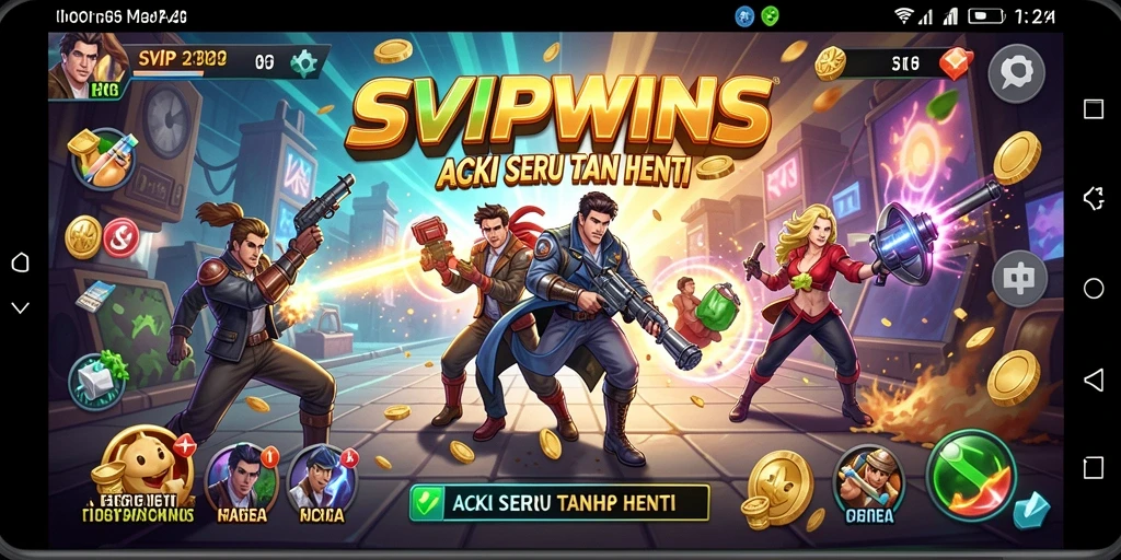 Tangkapan layar gameplay SVIPWINS yang intens dan penuh aksi.