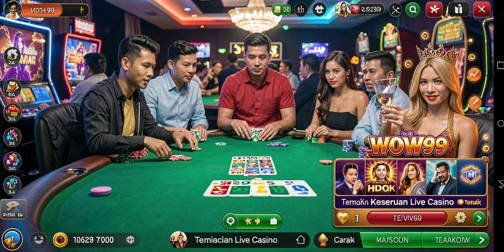 Tampilan gameplay Live Casino WOW99 yang memikat dan menarik.